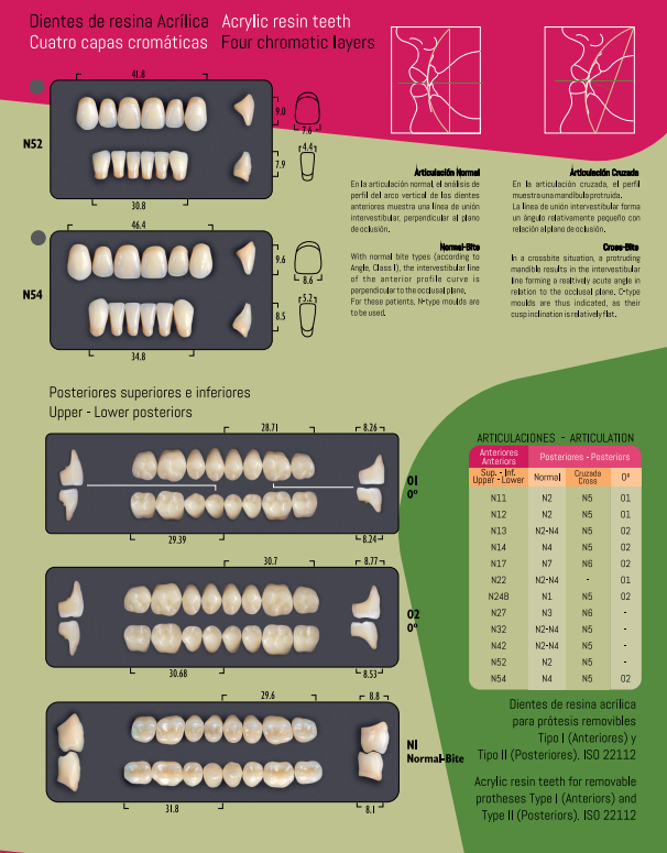 Denti Acrilici Duratone® - Anteriori Superiori